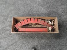An early 20th century Lawn Game in pine box printed to inside of lid, The Game of Gofstacle,