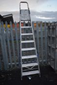 A set of aluminium step ladders