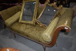 A 19th Century classical style scroll end setee , in need of restoration