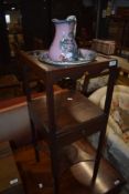A Georgian mahogany washstand and small wash jug and bowl