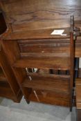 An oak Arts and Crafts bookshelf, width approx. 63cm