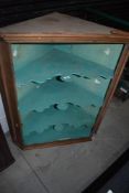 A pine corner shelf unit