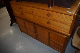 A vintage Nathan base unit, width approx 102cm