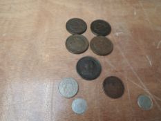 Seven USA Coins, 1867 5 Cent, 1864 2 Cent, 1818 1 Cent, 1835 1 Cent, 1837 1 Cent, 1836 1 Cent and