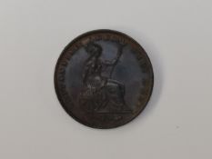 A Queen Victoria 1855 Young Head Copper Half Penny