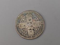 A Victorian Gothic Type 1853 MDCCCLIII Silver Florin
