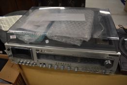 A vintage Aiwa music centre, pair of wharfedale speakers, stands etc