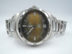 A gent's wrist watch by Fossil blue, AM-3703, 300311 having baton numeral dial with date aperture to