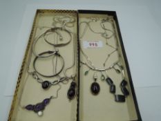 A selection of HM silver and white metal jewellery, most stamped silver including bangles and