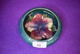 A vintage Moorcroft Hibiscus dish having lipped edge, around 1950s.
