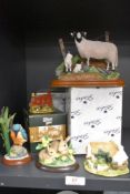 A selection of figures and group studies including Boarder fine Arts and Lilliput lane