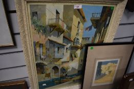 A Ltd Ed print, after A L Simpson, Tangiers, num 63/100, signed, 22 x 16cm, plus frame and glazed,