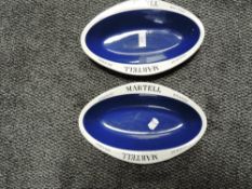 A pair of advertising dishes for Martell cognac brandy