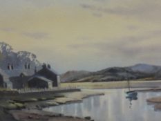 A watercolour, E J W Prior, Sandside landscape, signed, 24 x 33cm, plus frame and glazed