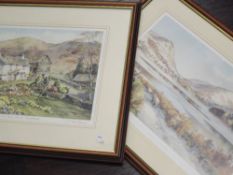A print, after Judy Boyes, a Winter Walk in Grasmere, no num, 36 x 27cm, and Daffodil Time Town