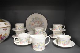 A selection of Wedgwood 'Forget me not' including cups and saucers,jug and plate.