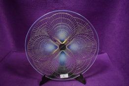 A Rene Lalique Coquilles opalescent Shell Plate, AF , with repair.