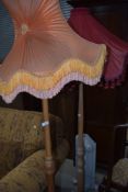 Two stripped standard lamps