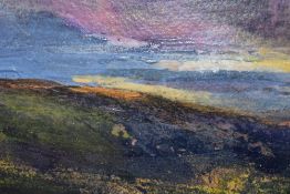 A mixed media painting From the Bullrock, Bransdale by Debbie Loane. Signed framed and glazed