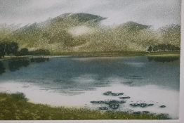 A pair of etchings Autumn Mists by Helen Hanson 68/150. Signed framed a glazed