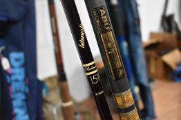 An ABU mark five with zoom match and tip and Shakespeare 1519 10ft Shakespeare international with