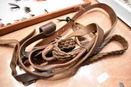 Three leather rifle slings