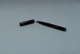A Watermans Ideal 32A leverfill fountain pen in black with a single narrow band to the cap and a