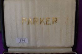 A Parker Pens box in black with 12 slots