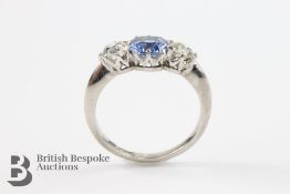 White Gold Corn Flower Blue Sapphire and Diamond Ring