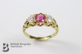 18ct Natural Burmese Pink Sapphire Ring