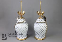Two large ceramic lamps