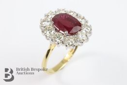 18ct Yellow Gold Ruby and Diamond Ring