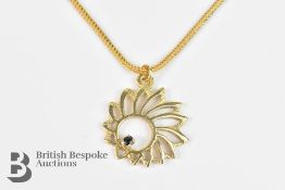 9ct Yellow Gold and Sapphire Pendant