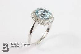 20th Century White Gold and Aquamarine Ring