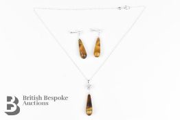 Silver and Tigers Eye Jewellery Suite