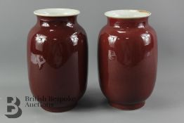 A Pair of Sang de Boeuf Vases