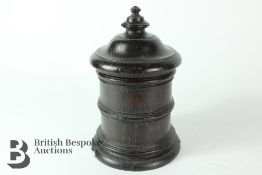Early Victorian Ebonised Oak Tobacco Jar