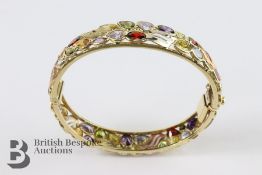14ct Yellow Gold and Semi-Precious Stone Bangle