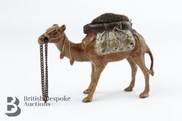 Cold Painted Bronze Camel Pincushion