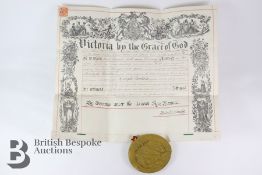 Victorian Knight Bachelor Certificate and Seal