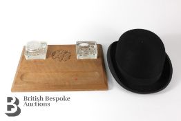Windsor Forest Oak Inkwell and Felt Bowler Hat