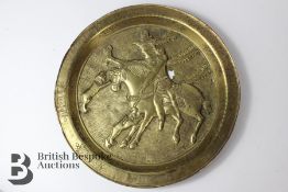 Ancient Heavy Persian Cast Bronze Hunting Plate