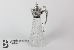 Cut Crystal and Silver Claret Jug