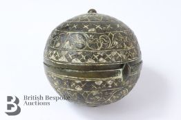 18/19th Century Islamic Bronze Alloy Spherical Vessel