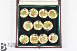 Eleven Japanese Porcelain Buttons