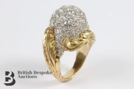 Impressive French Diamond Beehive Cocktail Ring