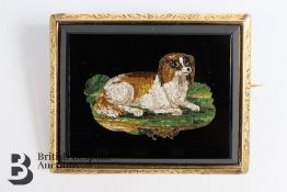 Italian 18ct Yellow Gold Micro-Mosaic Brooch