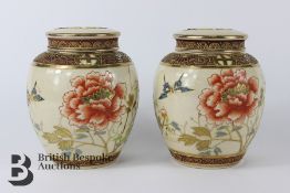 Pair of Satsuma Ginger Jars and Covers