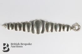 Silver Stylistic Articulated Bracelet