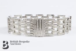 Substantial 18ct White Gold and Diamond Gatelink Bracelet